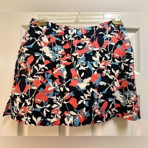 Lady Hagen Sz 8 Blue Floral Print Golf Skort Skirt Tennis Stretch Womens